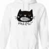 White Cat Graphic Pullover Hoodie