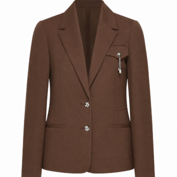 Chocolate Brown Single-Breasted Blazer