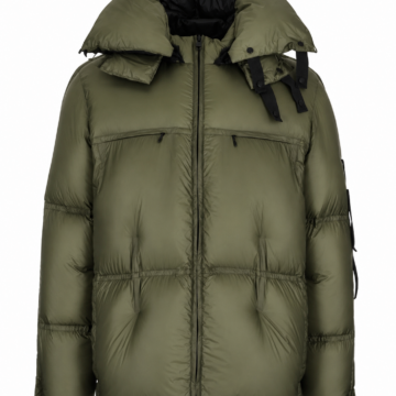Olive Green Hooded Puffer Jacket