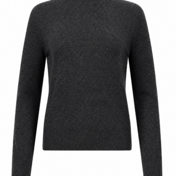 Dark Grey Turtleneck Knit Sweater
