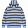 Light Blue Striped Pullover Hoodie